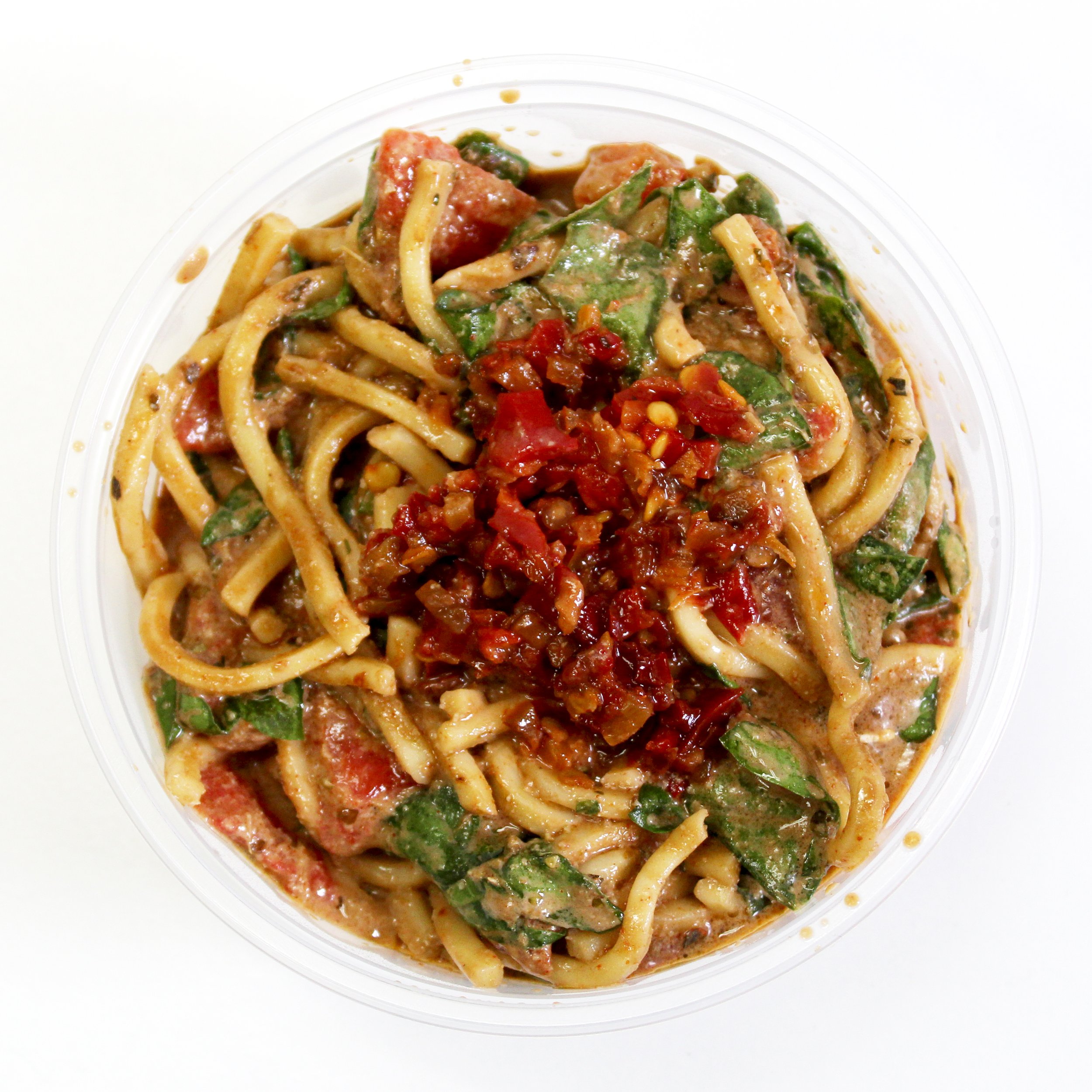 Spinach balsamic soba
